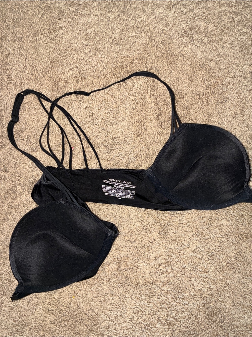 Victoria's Secret Black Strappy Push-Up Bra